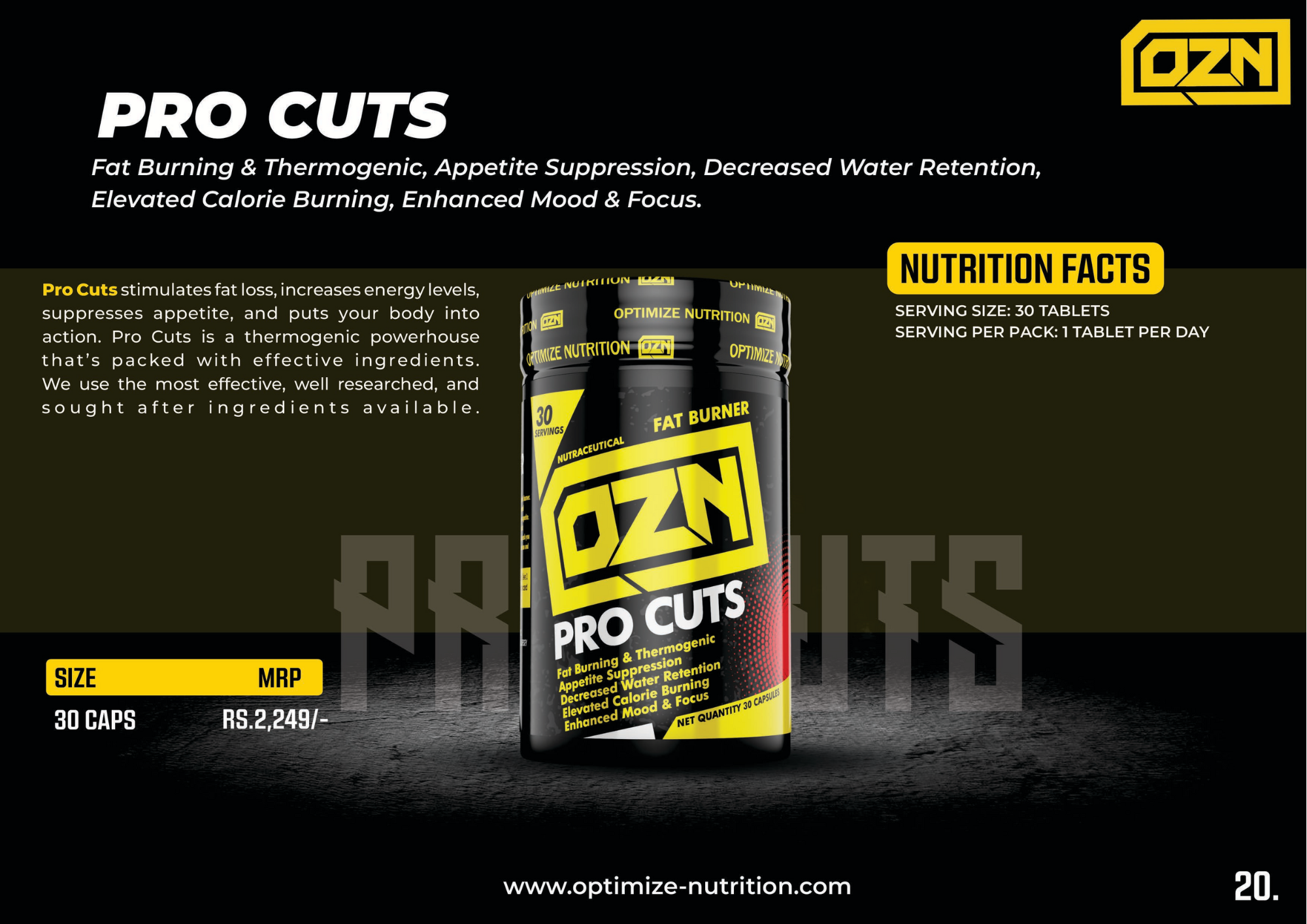 PRO CUTS - FAT BURNER 30 Servings