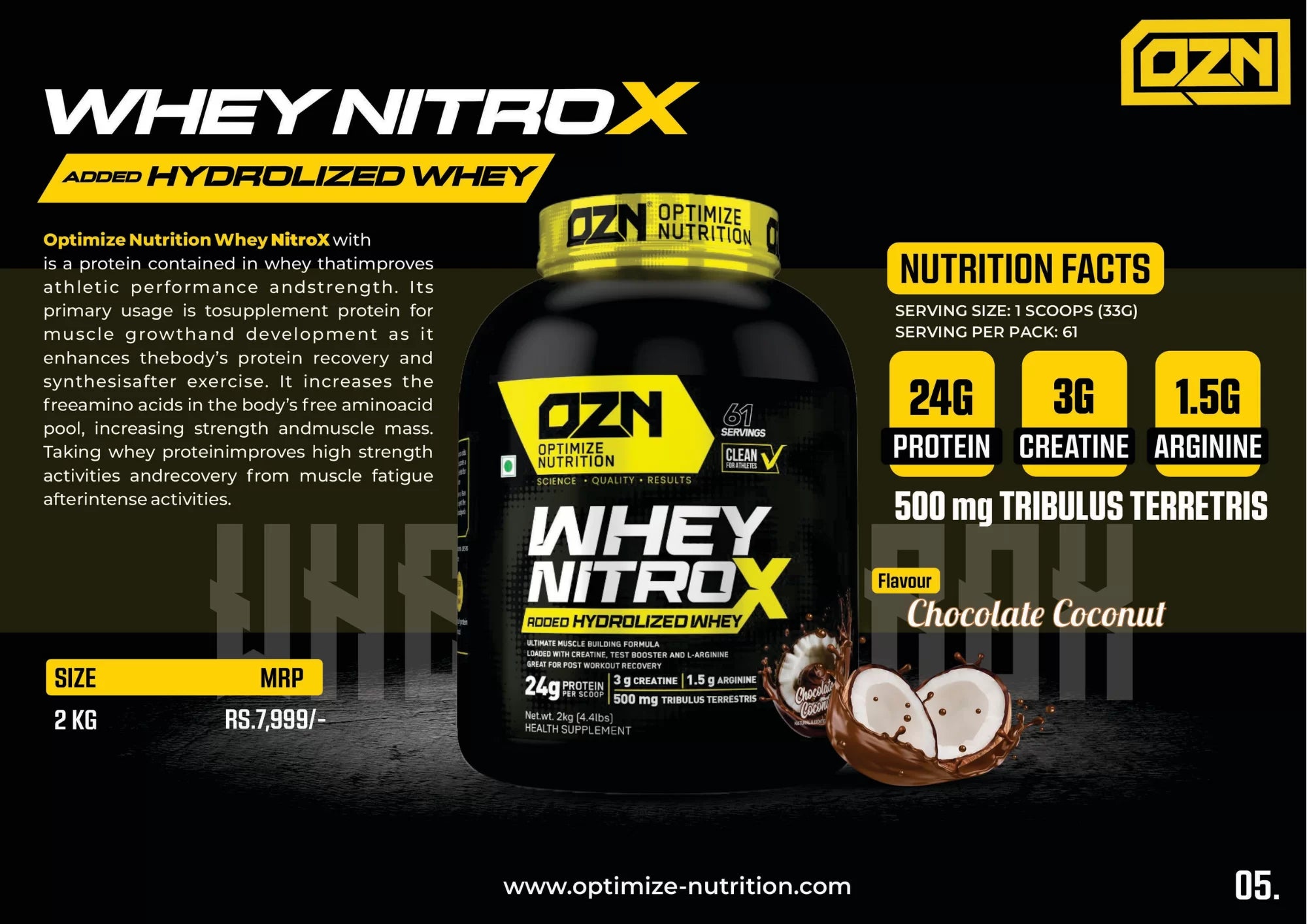 WHEY NITRO X -Added Hydrolized Whey 61 Servings