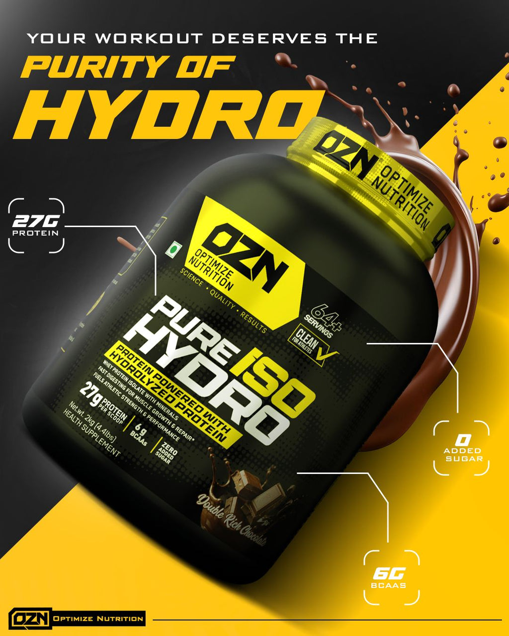 PURE ISO HYDRO - Protein Powered With Hydrolyzed Protein 64+ Servings