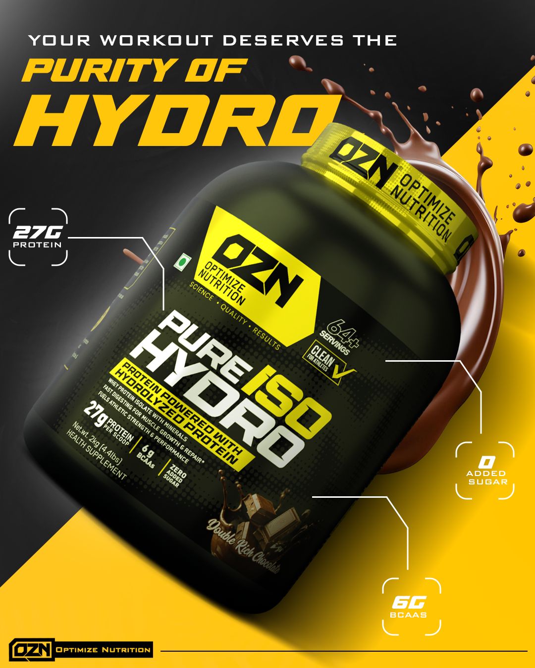 PURE ISO HYDRO - Protein Powered With Hydrolyzed Protein 64+ Servings